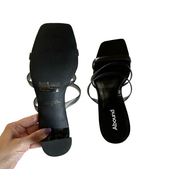 Abound Women’s Ethan Black Smoke Translucent Heel Strappy Slide Sandals Size 8 - Picture 5 of 6